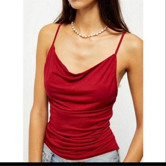 Free People Intimately Disco Days Red Camisole Top S NWT - Picture 3 of 6